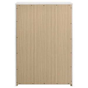 Ines 5-drawer Bedroom Chest of Drawers White High Gloss