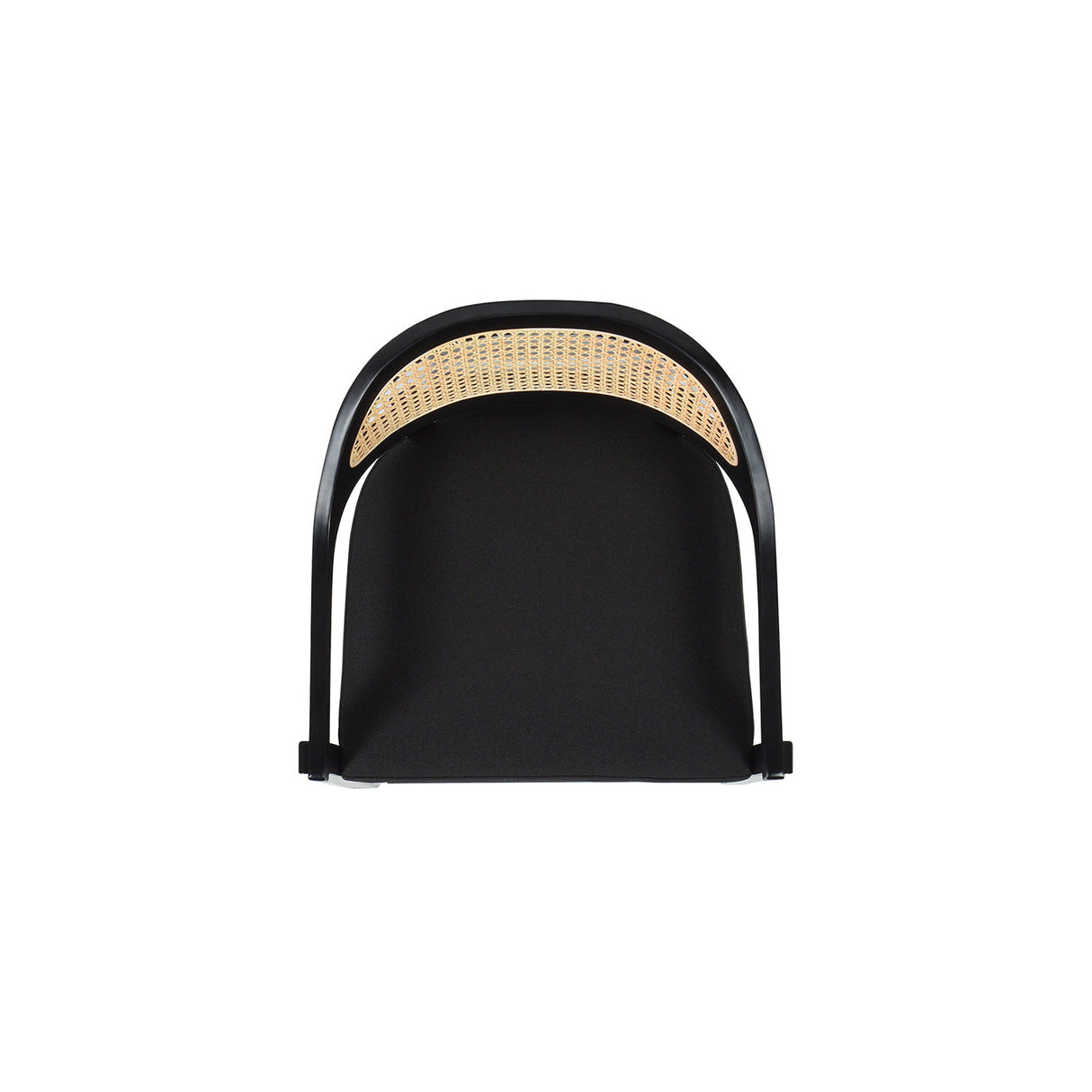 Americana Mid-Century Modern 30.5' Cane Back Bar Stool, Jet Black