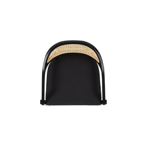 Americana Mid-Century Modern 30.5' Cane Back Bar Stool, Jet Black
