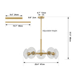 26" Modern Gold 5-Light Sputnik Chandelier with Clear Glass Shades