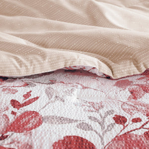 3-Piece King/Cal King Reversible Floral Botanical Seersucker Comforter Set