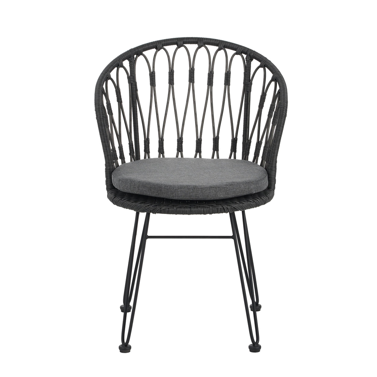 7 PCS Outdoor Dining Set with Acacia Wood Table and Rattan Chairs