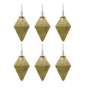 Gold Glass Decorative Hanging Ball Christmas Ornaments - Set of 6 or 12