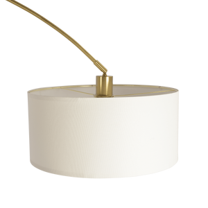 Ambient Arch Gold Brass Floor Lamp with Large Linen Shade