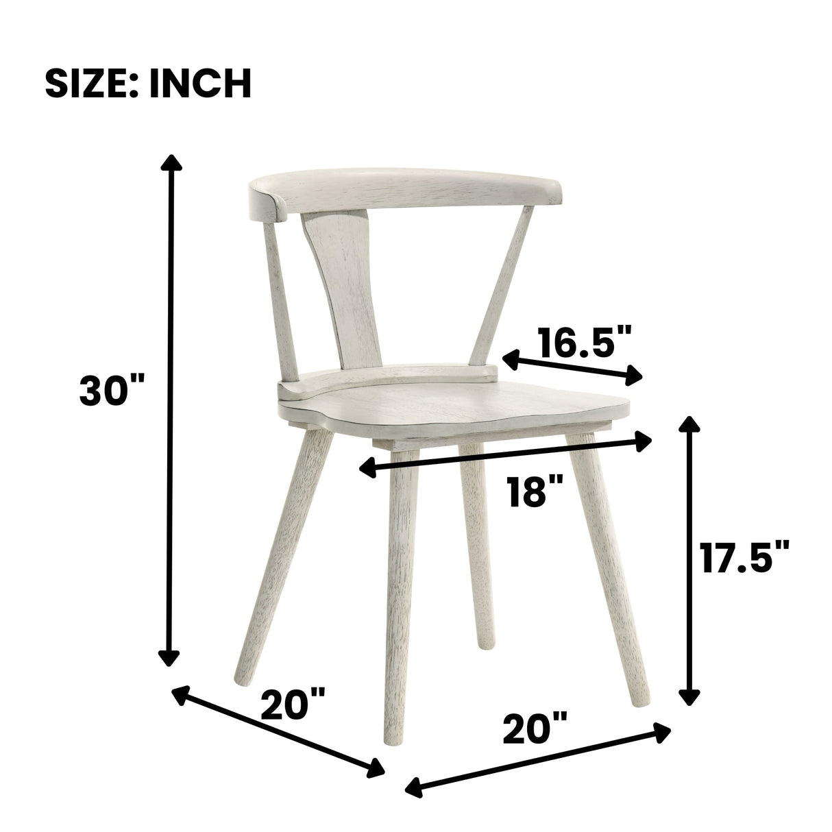 Modern Farmhouse Wood Dining Chairs, Set of 2