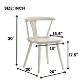 Modern Farmhouse Wood Dining Chairs, Set of 2