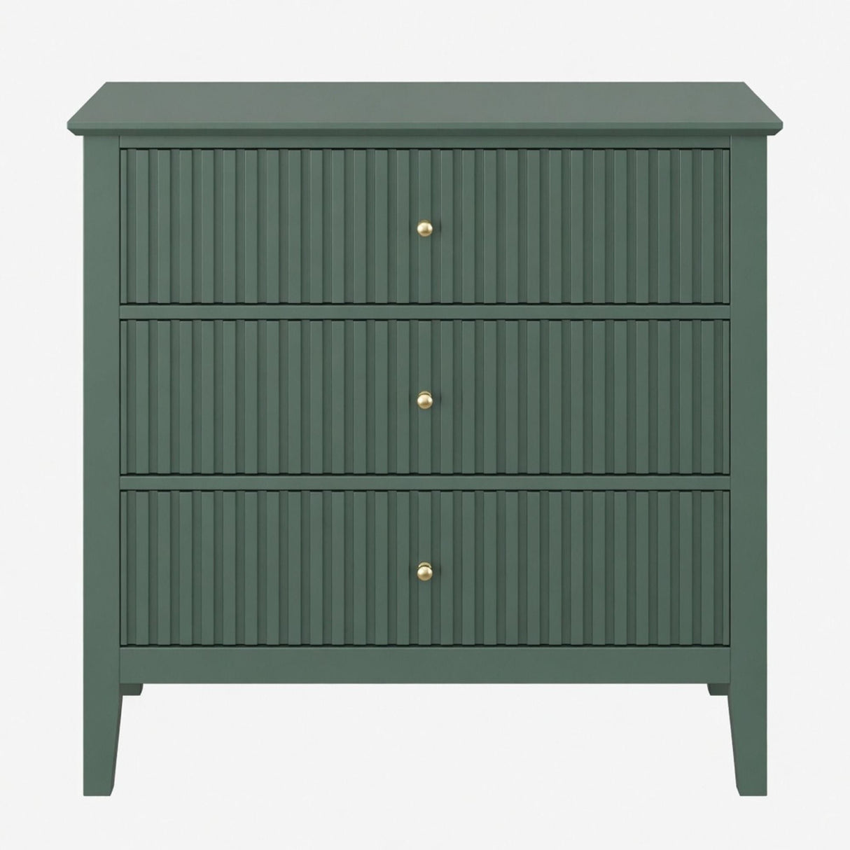 Fluted 3 Drawer Nightstand With Soft Close Slides