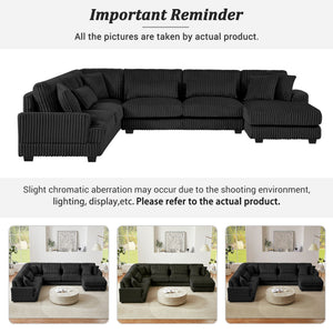 Oversized Sectional Sofa U - Shaped Sofa Couch Modern Sofa Upholstered In Soft With A Chaise Lounge For Living Room