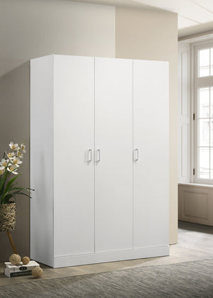Declan 3-Door Wardrobe Cabinet Armoire in White