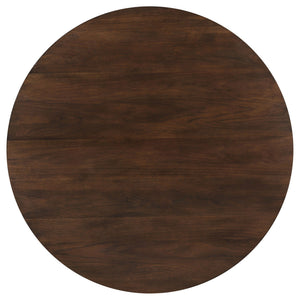 Shirley - 5 Piece Round Dining Table Set With Cushioned Chairs - Dark Walnut
