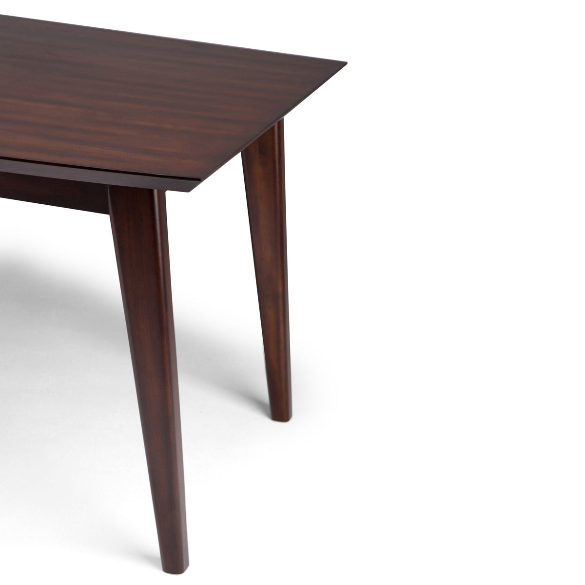 Rectangular Dining Table with Durable Solid Rubberwood Construction - Brown