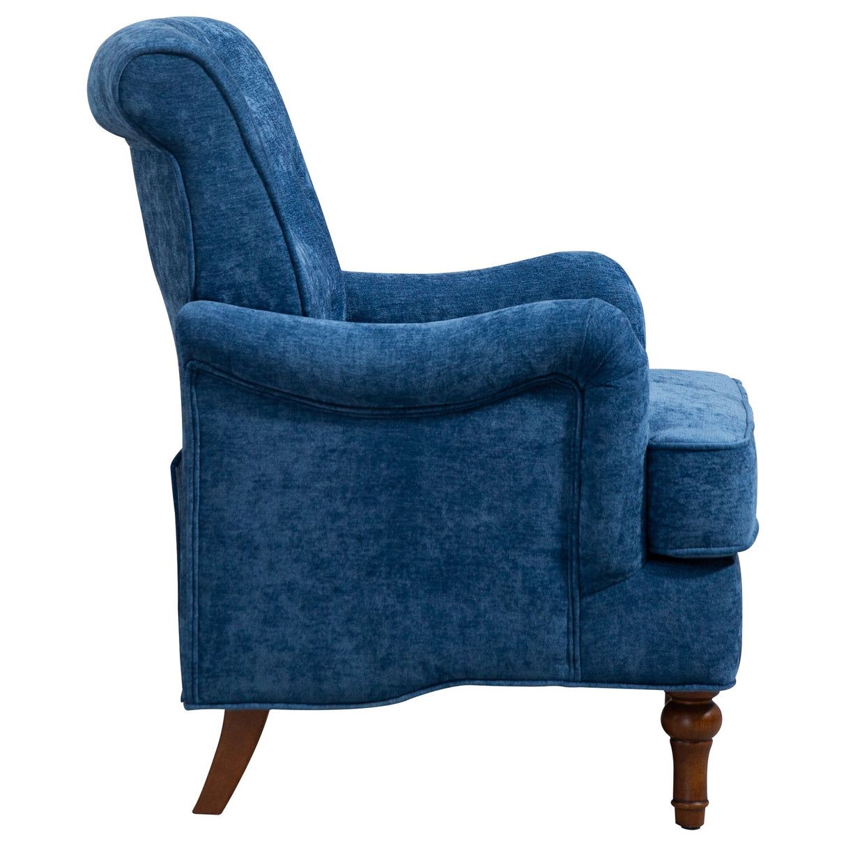 Chenille Tufted Upholstered Rolled Back Accent Chair