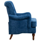 Chenille Tufted Upholstered Rolled Back Accent Chair