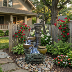 32'' Large Outdoor Fountain with Vintage Pump