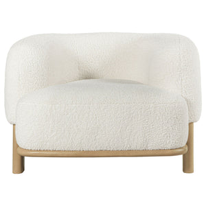 Lawler Upholstered Barrel Back Accent Chair Ivory and Natural