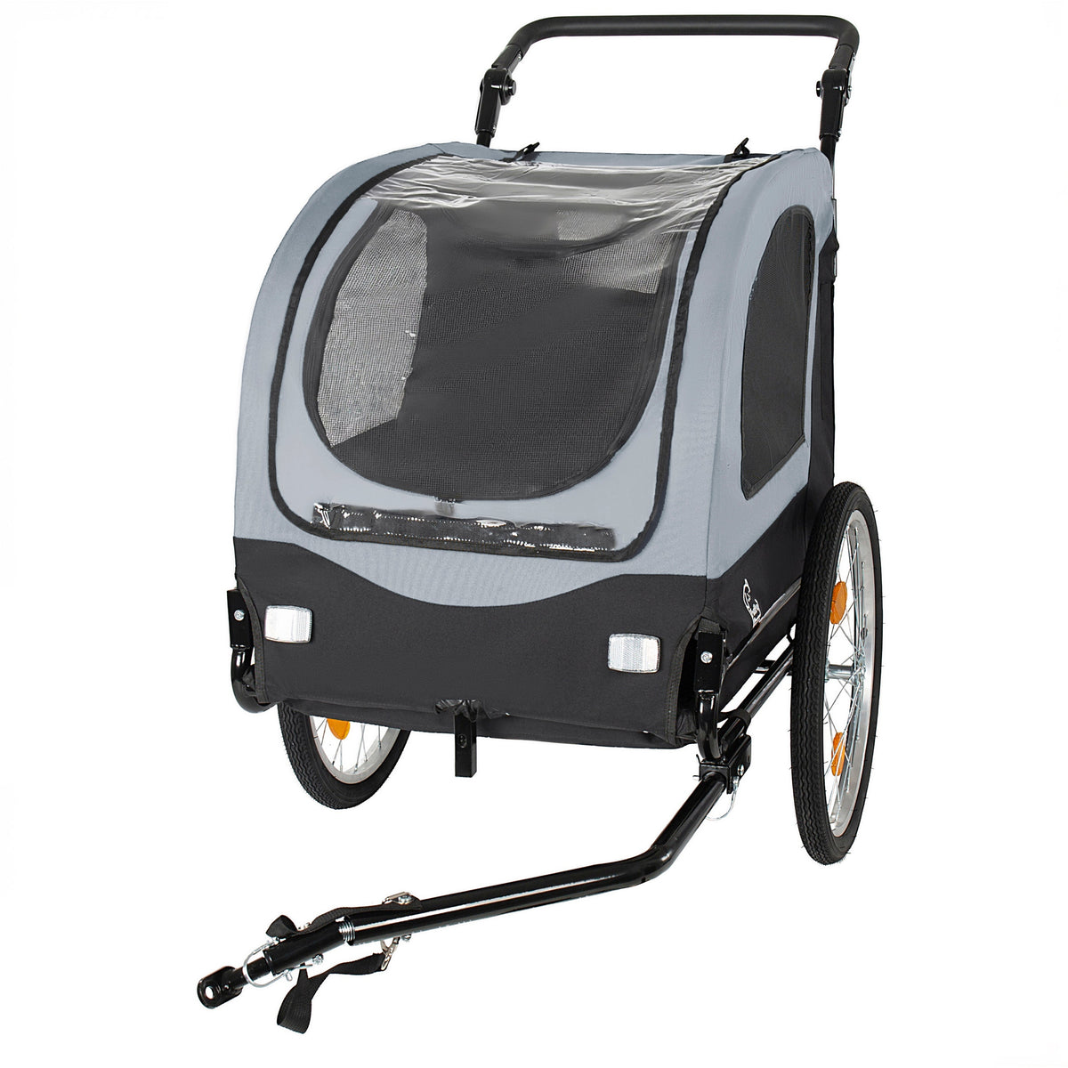 2-in-1 Bike Trailer & Pet Stroller for Dogs up to 110lbs with Weather Cover - Black, Red, or Blue