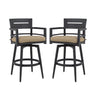 Outdoor Swivel Bar Chairs, 360 Degree Rotation, Ergonomic Backrest (Set of 2)