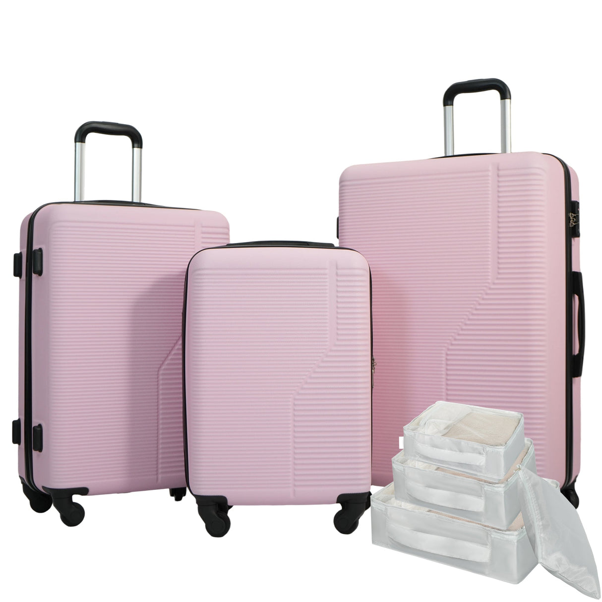 7-Piece Luggage Set ABS Lightweight & Durable with Spinner Wheels