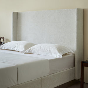 Hosford Upholstered Wingback Bed with Wood Base Platform