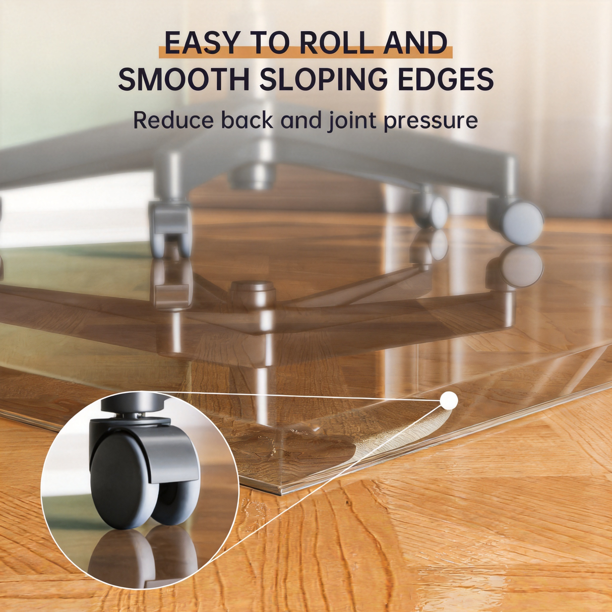 Tempered Glass Beveled Edge Chair Mat