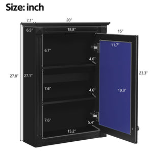 Wall Mounted Bathroom Storage Medicine Cabinet with Mirror - Black or White