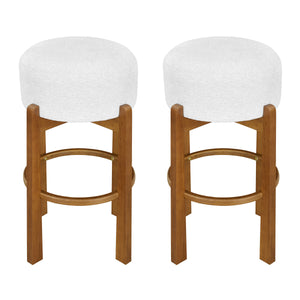 Vera Indoor Wooden Upholstered Barstool