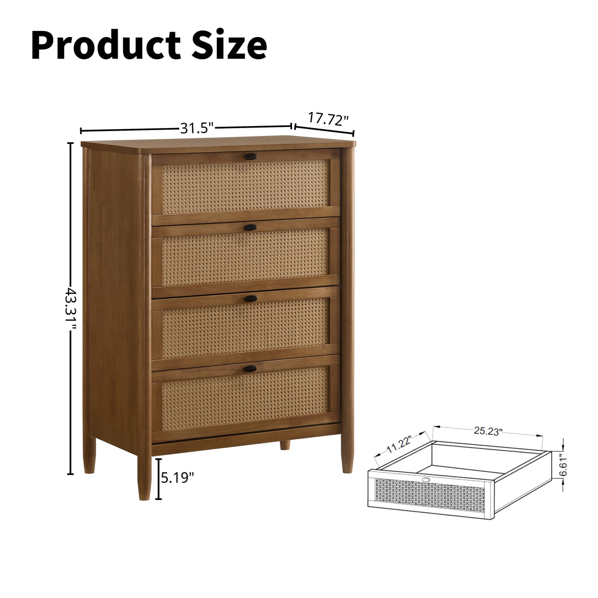 Vichy 5-Piece Rubberwood Queen Bedroom Set