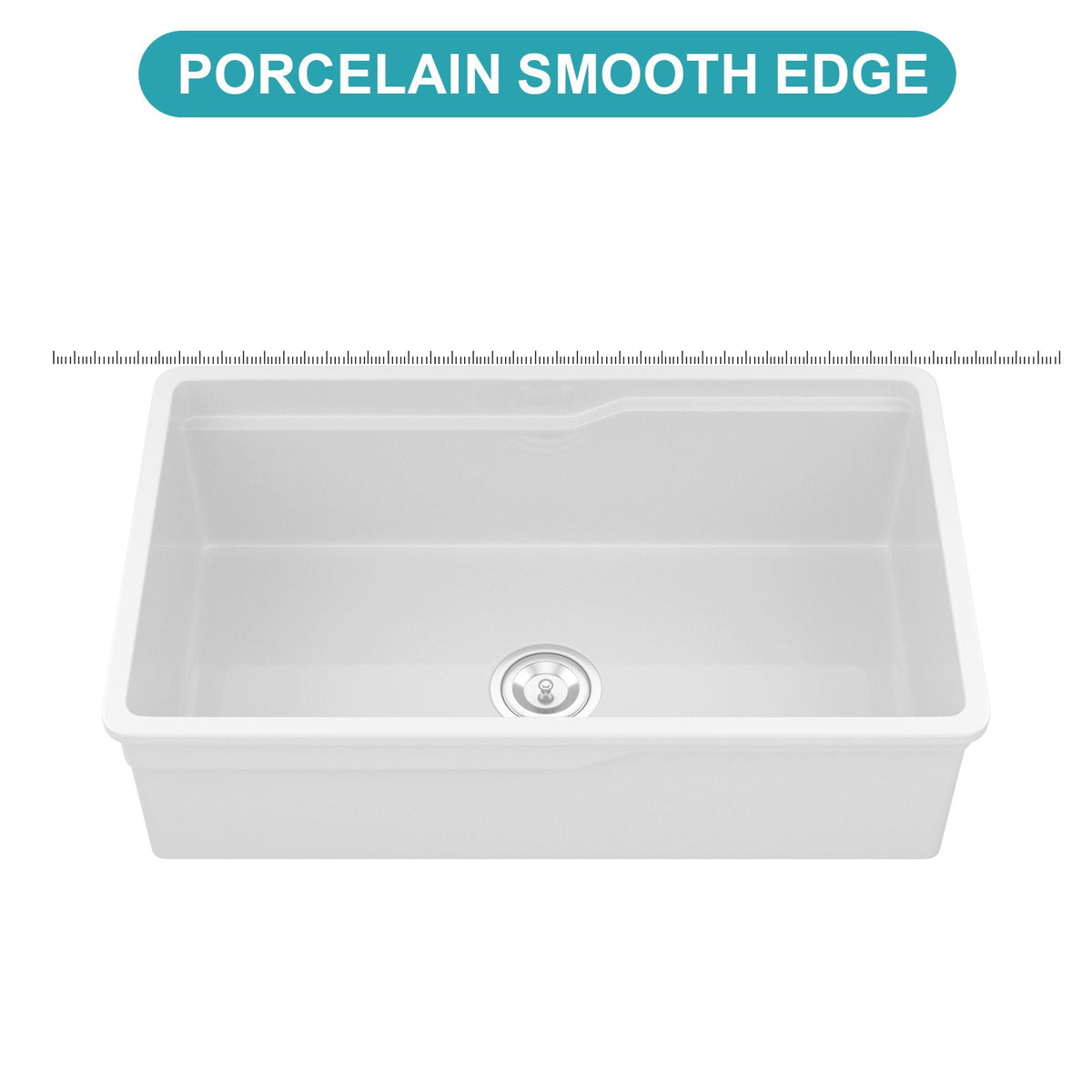Undermount Workstation Single Bowl Porcelain Ceramic Kitchen Sink