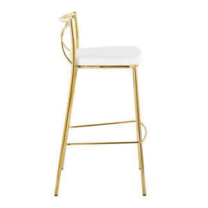 Modern Charlotte - Contemporary Fixed Height Barstool (Set of 2)