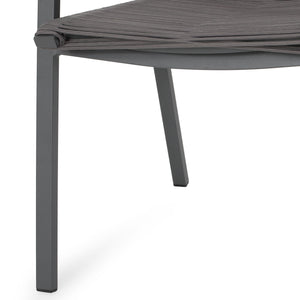 Outdoor Modern Aluminum Dining Chair Set With Rope Sea (Set of 2)