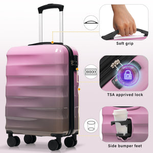 20-Inch Carry-On Suitcase with Dual Wheels and Water Bottle Holder