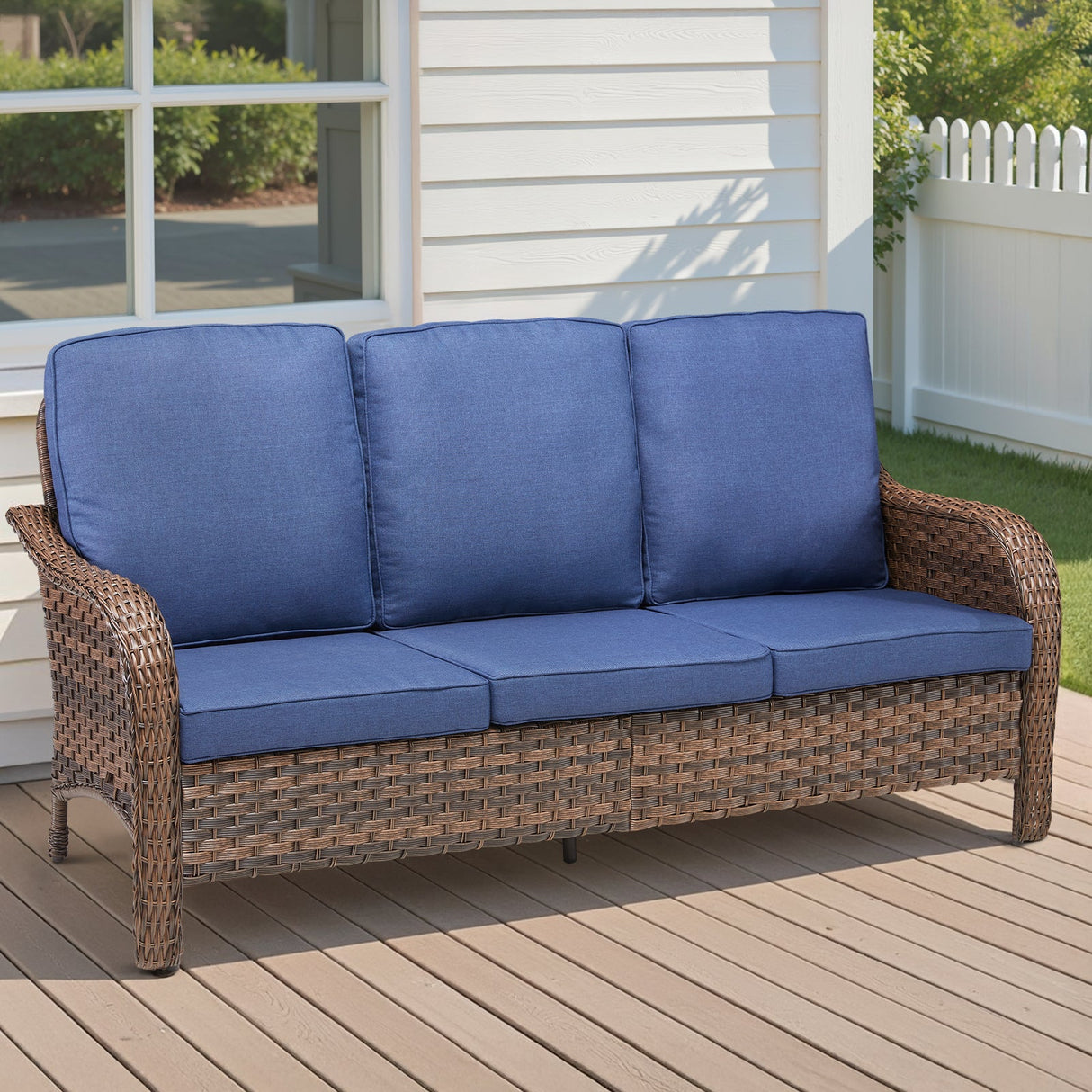 70.9" PE Wicker Rattan Outdoor Furniture Set