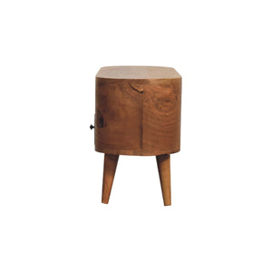 Modern Mini Rounded Entertainment Unit - Oak