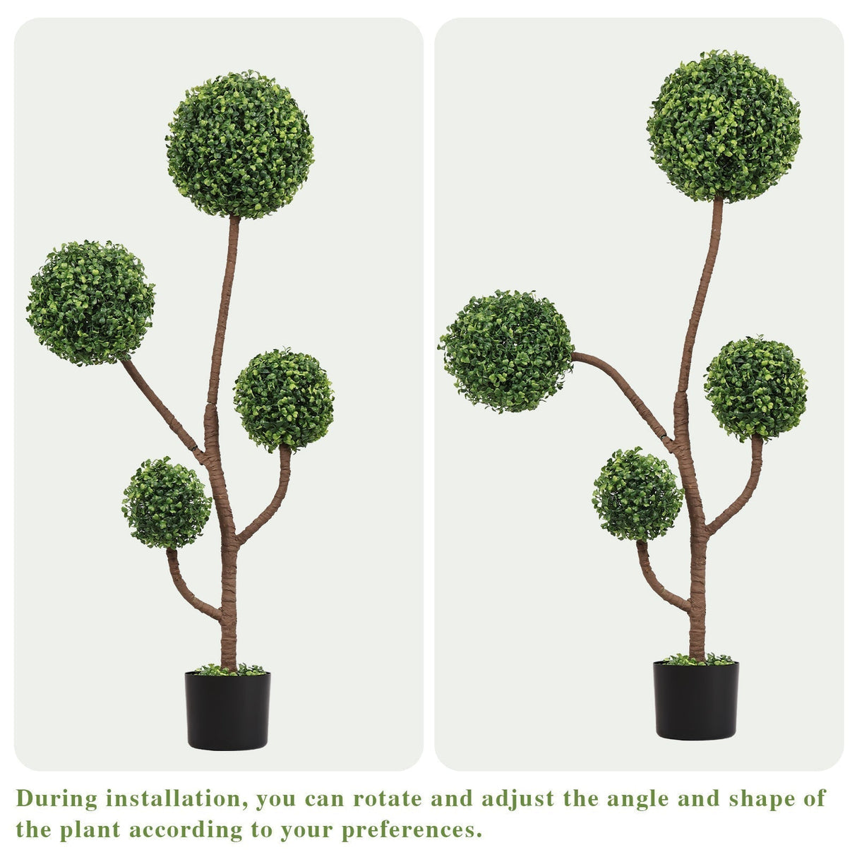 4FT Tall Artificial Boxwood Topiary Tree