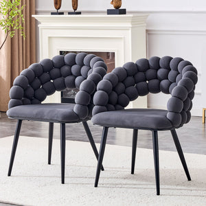 Puffy Bubble Ball Chain Chairs for Dining Room (Set of 2)