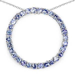 3.00 Carat Genuine Tanzanite .925 Sterling Silver Pendant