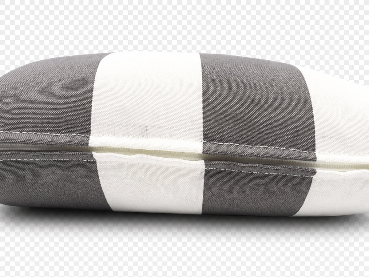 4 Pack Outdoor Lumbar Pillow with Inserts - Gray/White Striped