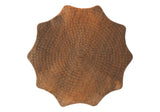 Artifact End Table with Scalloped Design and Hammered Texture