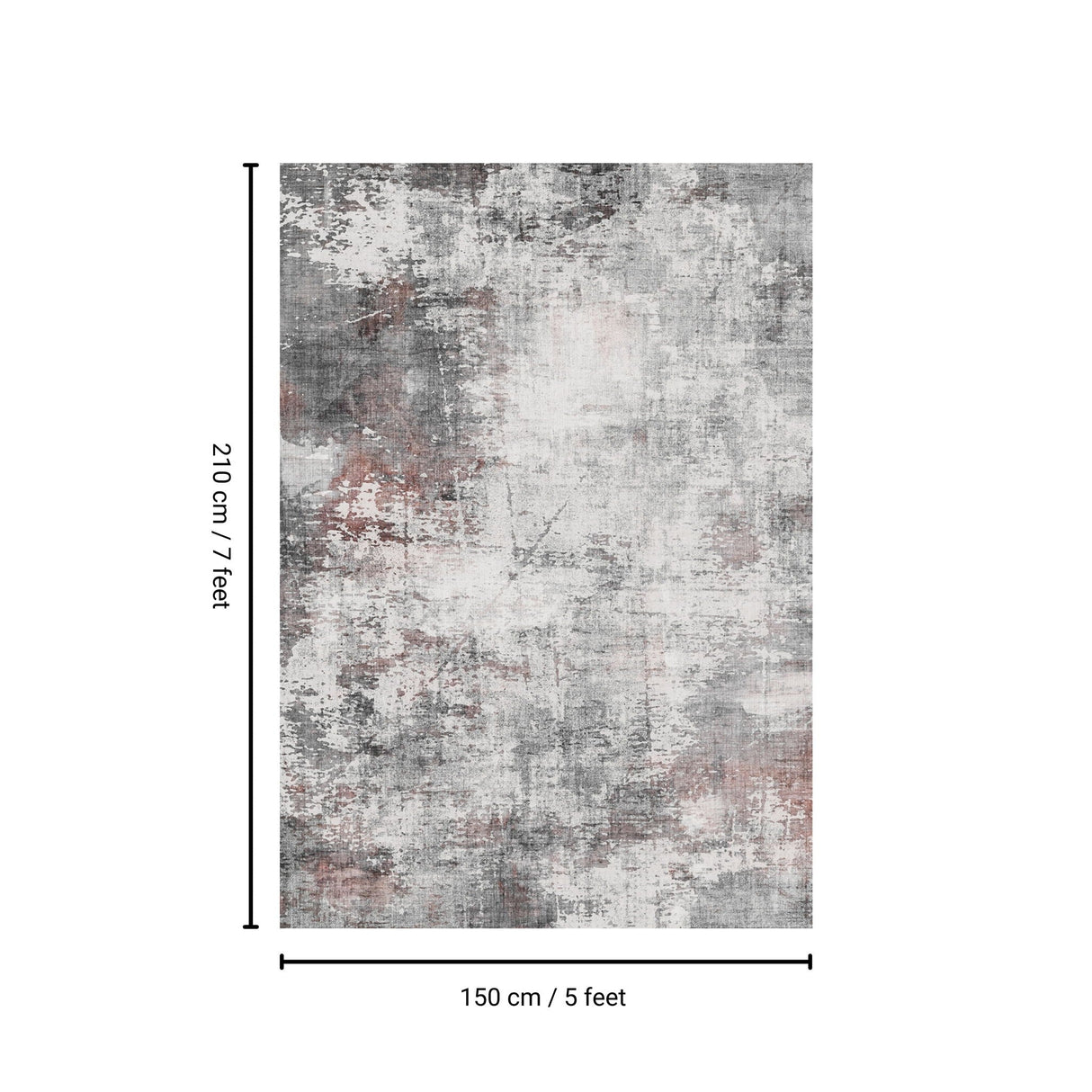 Toucan - 5' X 7' Washable Non - Slip Area Rug - Ivory / Dark Gray