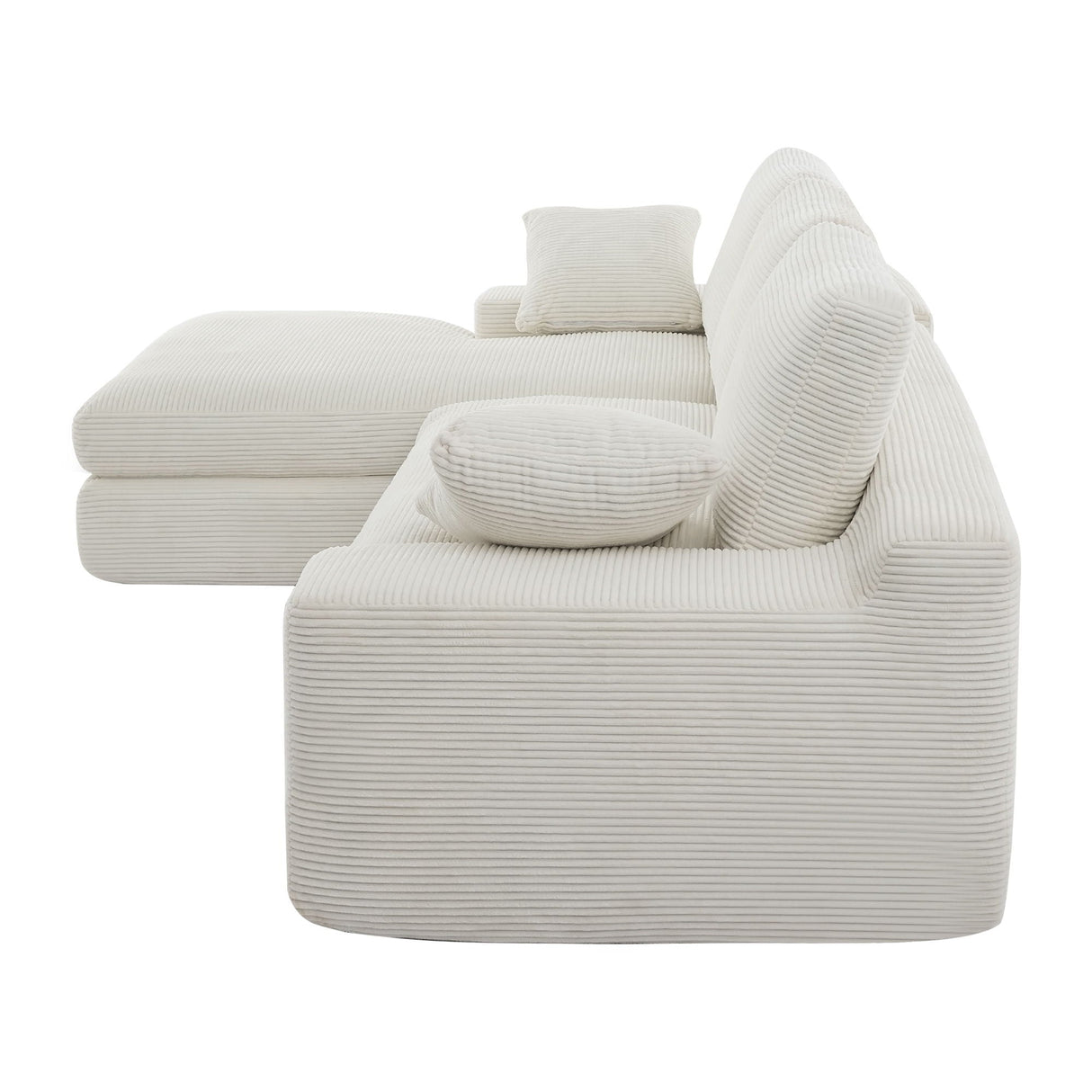 Compressed Sofa With 3 Back Cushions, 2 Throw Pillows