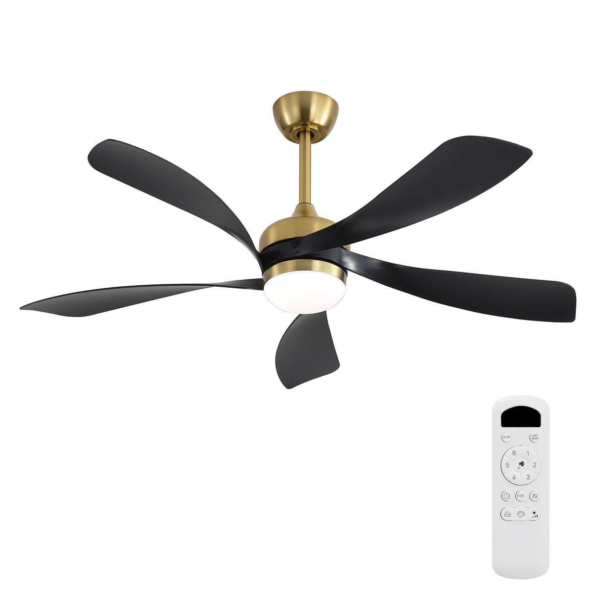 Ceiling Fan With Remote Control, Adjustable Dimmable Lighting & Silent DC Motor