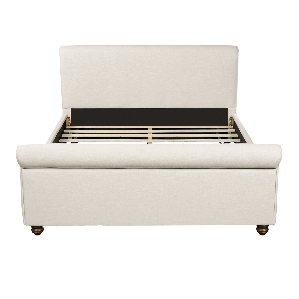Queen Size Upholstered Bed Frame With Linen Fabric