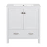 Bathroom Vanity With Single Sink, Combo Cabinet Undermount Sink, Bathroom Storage Cabinet With Two Doors And A Drawer, Soft Closing, Multifunctional Storage, Solid Wood Frame