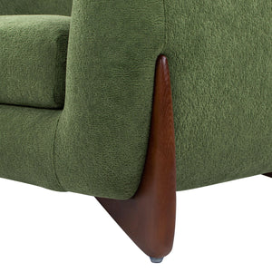 Sherpa Arm Chair with Removable Cushion - Black, White, Dark Green