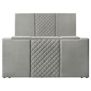 Tara 61-inch Upholstered Eastern King Panel TV Bed Grey