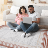 NAAR MARFI Collection Bordered Non-Shedding and Stain Resistant Area Rug