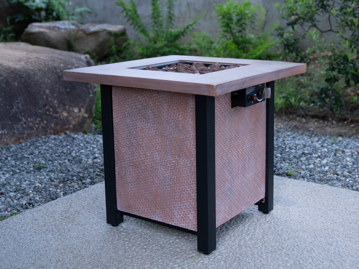 25'' H Outdoor Patio Propane Gas Fire Pit Table - 50,000 BTU High-Temperature-Resistant