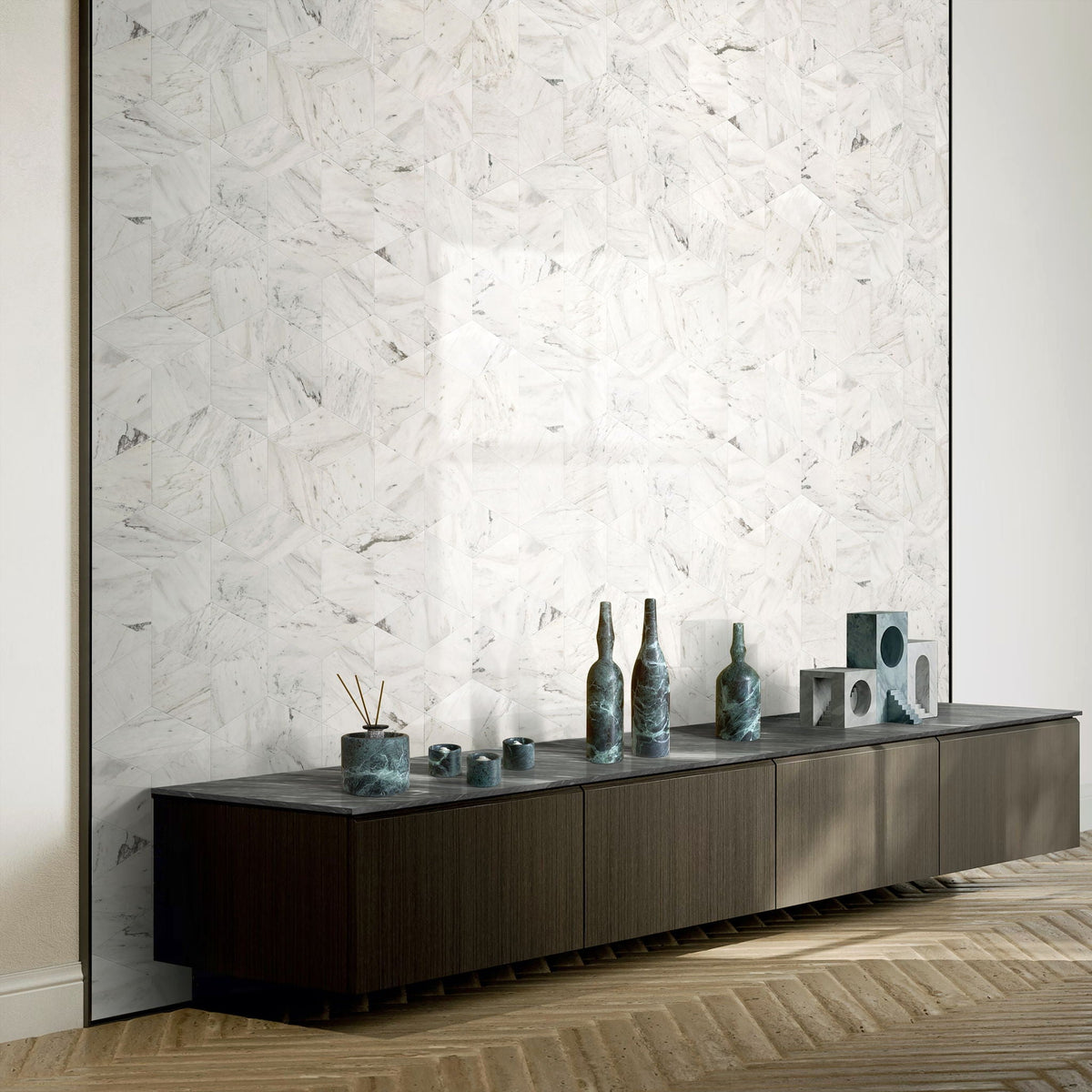 7 Pieces Luxury Natural Marble Living Room Accessories Set