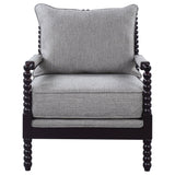 Upholstered Bobbin Accent Chair