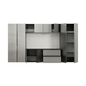 Nova Series - Garage Cabinet Set A With Soft Closing Doors - Metallic Gray